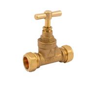 Westco 22mm Compression DZR Brass Stopcock | to BS1010 | 22mm Compression Connection | DZR Brass Resists Dezincification for Reliable Water Shut-Off