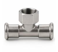 Westco 22mm x 22mm x 1/2" Stainless Steel Press Tee - C x C x Female Thread