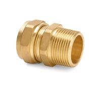 Westco 22mm x 3/4" MI Straight Union Adaptor - Brass Male Thread Connector | 22mm Compression to 3/4" Male Thread Brass Union Connector Fitting BG
