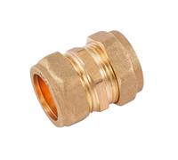 Westco 28mm Brass Compression Coupling Pipe Fitting | Straight Joiner for 28mm Copper Pipe | Solder-Free Compression Fitting