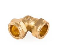 Westco 28mm Compression Equal Elbow J612 (DZR) - Brass Pipe Fitting for Plumbing, Heating & Water Systems Connections