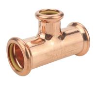 Westco 28mm x 28mm x 15mm Reducing Tee Press Copper Fitting Gas Pipework | 28mm x 28mm x 15mm Connection Size Compatible with Copper Press Gas Pipework | Reducing Tee Fitting