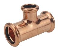 Westco 28mm x 28mm x 22mm Copper Press Reduced Tee - Water | 28mm x 28mm x 22mm Connection Compatible with Copper Pipework | Press Fit Reduced Tee for Reliable Water Connections