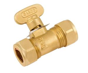 Westco 8mm Gas Isolating Valve - Brass Compression Shut-Off Valve for Gas Pipework