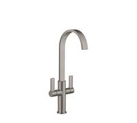 Westco Francis Jeroni Swept Spout Two Handle Brushed Nickel Mono Kitchen Mixer Tap