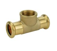 Westco Press Fitting Tee 28x28x1/2 CxCxFI DZR Brass, Female BSP Branch