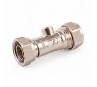Westco WRAS 15mm x 1/2" Straight Chrome Service Valve - Compression Isolating Valve for Water Supply & Plumbing Systems