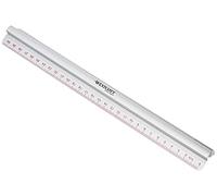 Westcott 12"/300mm Raised Grip Aluminium Ruler with Metric and Imperial Scale - Silver