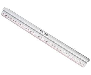 Westcott 12"/300mm Raised Grip Aluminium Ruler with Metric and Imperial Scale - Silver