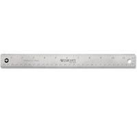 Westcott 12-Inch Stainless Steel Office Ruler with Non Slip Cork Base
