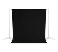 Westcott 133 9x10-Feet Rich Black Background for Power Cord | Cotton fabric with pole pocket and grommets for photography, videography and portraits