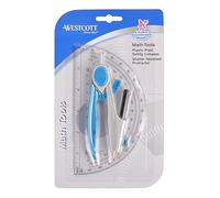Westcott 14558-002 2 Piece Math Tools, Compass & Protractor Set (Assorted Colors)