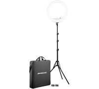 Westcott 18” Bi-Color LED Ring Light Kit with Batteries and Stand Professional Studio Continuous Lighting for Photography, Video Conferencing, Hair & Makeup Salons, Tattoo Studios, YouTube & TikTok