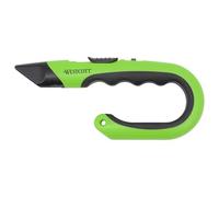 Westcott 6.89-Inch J-Hook Safety Cutter with Ceramic Blade, Retractable & Reversible Design, Includes Replacement Blade (00976)