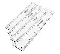 Westcott 8-Inch 200 mm Plastic Ruler - Clear (Pack of 4)