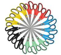 Westcott 8" Straight Stainless Steel Soft Grip Handle Scissors, Assorted Colors, Pack of 15