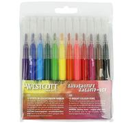 Westcott airbrush set refill pack felt-tip pens | 12 pens in bright colours for children airbrush set | water-soluble & easily washable | airbrush fun for painting & drawing | E-16801 00