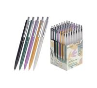 Westcott Alltime Mix Ballpoint Pens, Pack of 50, GRS-Certified Retractable Ballpoint Pens, Black Ink, Line Width M, X20 Standard Refill, Permanent in Accordance with ISO 12757-2, Metal Clip, E-733796