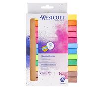Westcott chalk 12 pieces coloured | pack of 12 blackboard chalk with 1.2cm ⌀ in bright colours | low-dust & easy to wipe off | 8.5cm long chalk sticks | E-744983 00