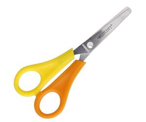 Westcott Children's Scissors, Yellow, Left-Handed | Scissors with Integrated 5 cm Scale | Craft Scissors, 13 cm (5"), Ideal for Children's Hands | Rounded tip | E-21593 00