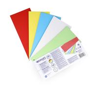 Westcott Divider Strips 200 Pack Assorted Bright Colours | Sturdy 190 g/m² Filing Strips for A4 Lever Arch Files | Index Dividers 10.5 x 24 cm | Double-Punched for A4 Documents | E-733321 00