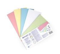 Westcott Divider Strips 200 Pack Assorted Pastel Colours | Sturdy 190 g/m² Filing Strips for A4 Lever Arch Files | Index Dividers 10.5 x 24 cm | Double-Punched for A4 Documents | E-733322 00