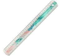 Westcott E-13300 Rose Plastic Ruler in Pouring Art and Marble Look, 30 cm, 12 Inches, Pink