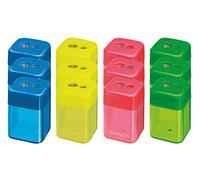 Westcott E-14215 00 I Double-Dosenspitzer for Thin and Thickness Pins, 8 and 11 mm, 12 pcs, 4 Colours Sorted