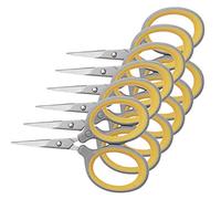 Westcott E-30420 I - 00 Scissors Rust-Proof Super Titanium, 6 cm, Pack of 6, Grey/Yellow