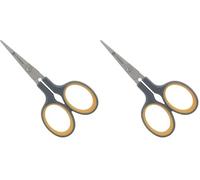 Westcott E-30444 00 4 inch Titanium Nitride Bonded Super Soft Grip Scissor, Curved - Grey/Yellow (Pack of 2)