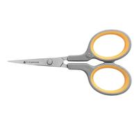 Westcott E-30444 00 4 inch Titanium Nitride Bonded Super Soft Grip Scissor, Curved - Grey/Yellow