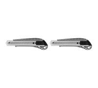 Westcott E-84028 00 18 mm Aluminium Alloy Snap Off Blade Knife with Ergonomic Handle - Grey (Pack of 2)