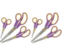 Westcott Easy Grip Scissors 3 Pieces Cassis | Set of 3 Universal Scissors with Comfort Grip | Extra Sharp & Durable Stainless Steel Blade | Crafting, Household & Office | N-90029 00 (Pack of 2)