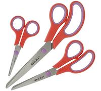 Westcott Easy Grip Scissors 3 Pieces Red | Set of 3 Universal Scissors with Comfort Grip | Extra Sharp & Durable Stainless Steel Blade | N-90031 00