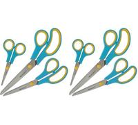 Westcott Easy Grip Scissors 3 Pieces Turquoise | Set of 3 Universal Scissors with Comfort Grip | Extra Sharp & Durable Stainless Steel Blade | N-90028 00 (Pack of 2)