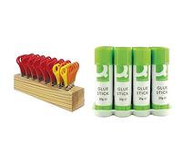 Westcott Education Childrens Scissors Assorted color &Q-Connect Glue Sticks KF10505Q, 20 g - Pack of 12