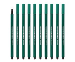 Westcott fineliner green 10 pieces | 10-pack premium fineliner with 0.4mm line width | precise line guidance, metal tip, quick-drying water-based ink | E-737791 00