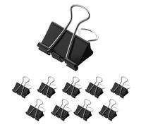 Westcott Foldback Clip 41 mm Black 12 Pieces | Metal Document Clips | Sturdy and Reusable | 41 mm Office and Household Use | E-10704 00