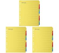 Westcott Folder Register for A4 Plastic Wallets | Extra-Wide Binder Divider Sheets for A4 Punched Pockets | 10 Coloured tabs as Folder Organiser | Robust 230g/m² with Euro Punching | E-1733313 00