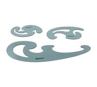 Westcott French Curve Set, 3 Pieces, Clear (KT-8)