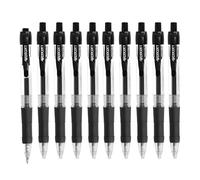 Westcott G²GELOTICE Gel Pen Black 10 pieces | Value pack Refillable gel pens with ISO G2 refills | Soft and precise gel ballpoint pen with 0.4 mm line width | Ergonomic grip | E-712639 00