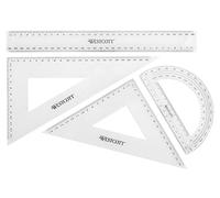 Westcott Geometry Set, 4 Pieces | Math Set with 30 cm Ruler, 45° and 60° Set Squares, 180° Protractor | Transparent Plastic | Ideal for School, University and Office use | E-10304 00