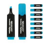 Westcott highlighter markers 10 pieces blue | 10-pack highlighter markers in bright blue | 2-5 mm line width | premium ink from Germany | E-743631 00
