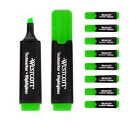 Westcott highlighter markers 10 pieces green | 10-pack highlighter markers in bright green | 2-5 mm line width | premium ink from Germany | E-743595 00