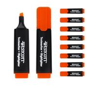 Westcott highlighter markers 10 pieces orange | 10-pack highlighter markers in bright orange | 2-5 mm line width | premium ink from Germany | E-743600 00