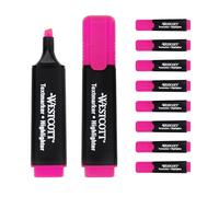 Westcott highlighter markers 10 pieces pink | 10-pack highlighter markers in bright pink | 2-5 mm line width | premium ink from Germany | E-743617 00