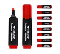 Westcott highlighter markers 10 pieces red | 10-pack highlighter markers in bright red | 2-5 mm line width | premium ink from Germany | E-743648 00