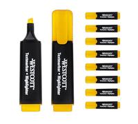 Westcott highlighter markers 10 pieces yellow | 10-pack highlighter markers in bright yellow | 2-5 mm line width | premium ink from Germany | E-743687 00