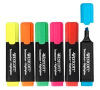 Westcott highlighter markers 6-piece mix | Set of 6 highlighters in bright colours | 2-5 mm line width | Premium ink from Germany | E-744251 00