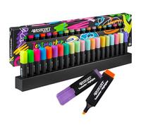 Westcott highlighters desk set 20 pieces in neon and pastel | 20-pack highlighter marker with organisational system | 2-5 mm line width | premium ink from Germany | E-744250 00